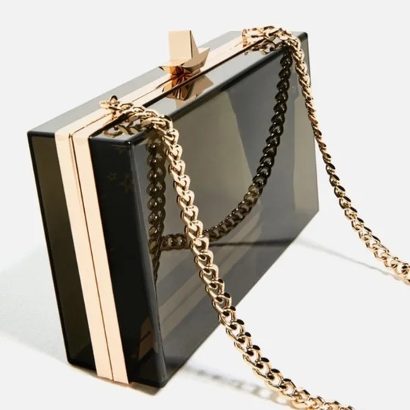 **SOLD** NWT ZARA Decorative Minaudiere (Black Evening Clutch) - Picture 4 of 9